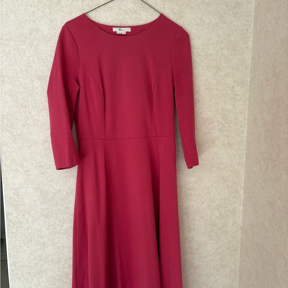 Boden Berry A-Line 3/4 Sleeve Dress